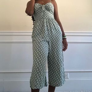 Green cropped Playsuit/Jumpsuit